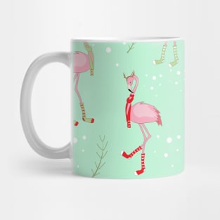 Cute Christmas pink flamingo pattern Mug